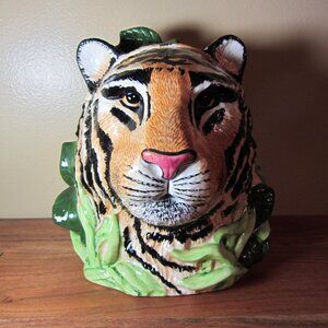 Tone World 1998 Bengal Tiger Head Cookie Jar vintage (W3705)